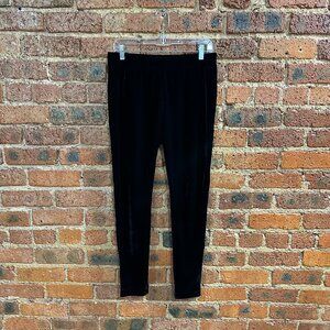VGC Soft Surroundings Black Pull On Velvet Stretch Legging Pants Size Medium